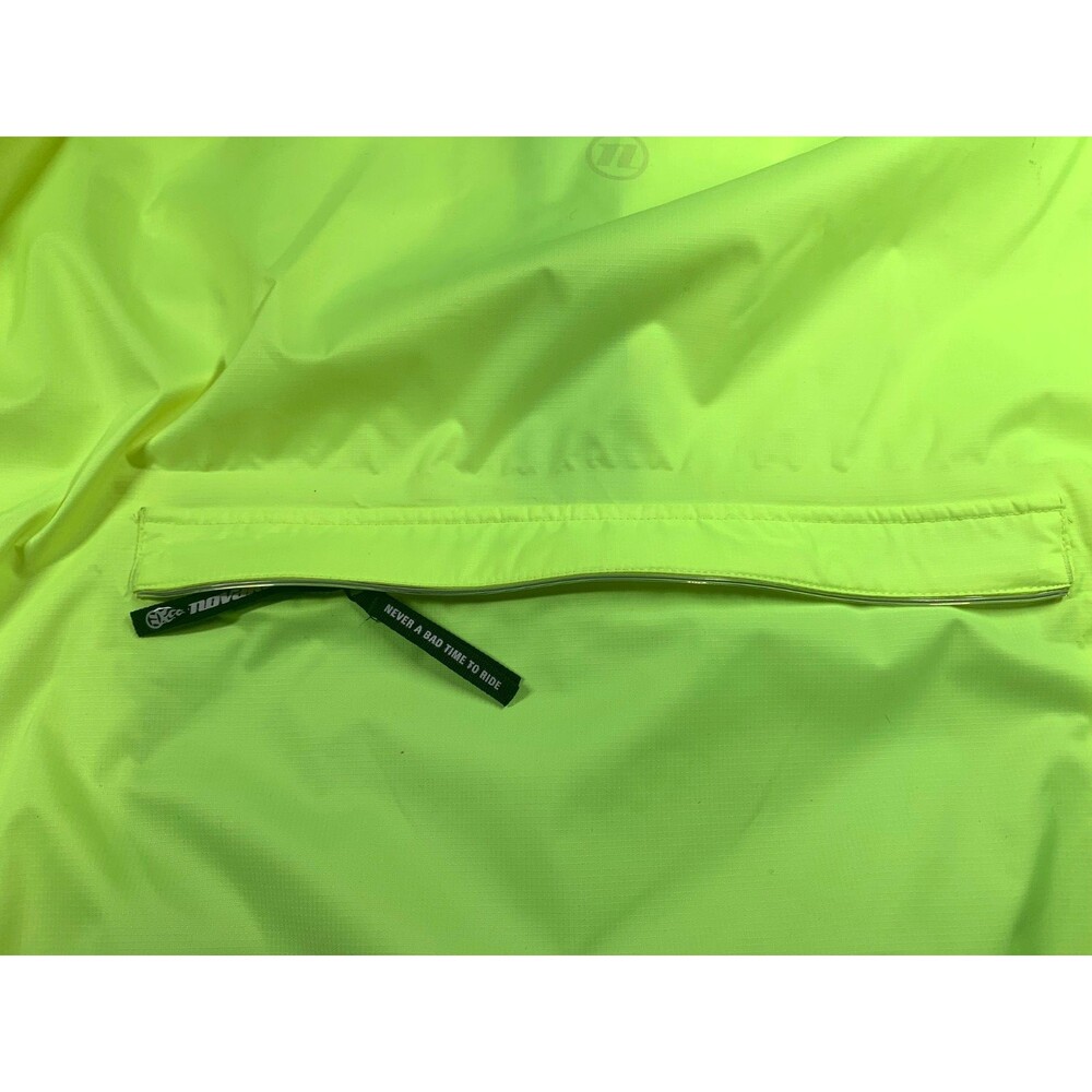 Novara Mens XXL Cycling Jacket Neon Green Reflective Vented Full Zip Shell REI - Picture 7 of 9